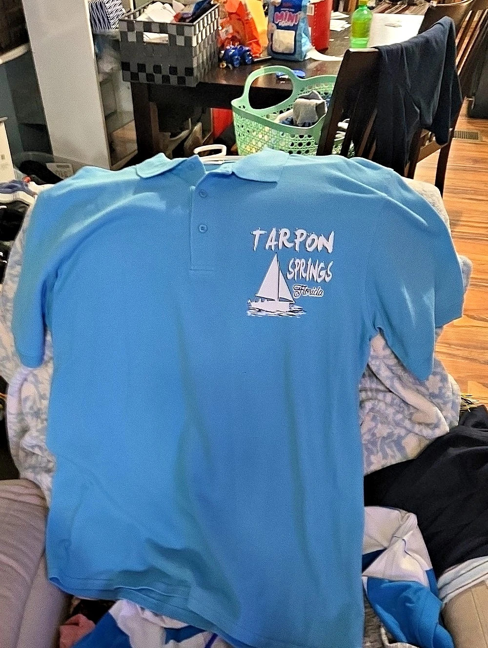 Tarp on Springs Tarpon Springs Men's Blue Polo Size XL